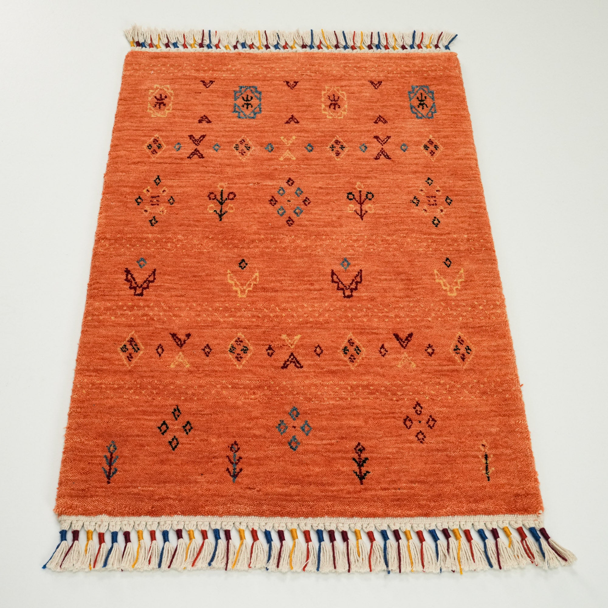 Urkum Series Authentic Patterned Orange Wool Special Loom Carpet