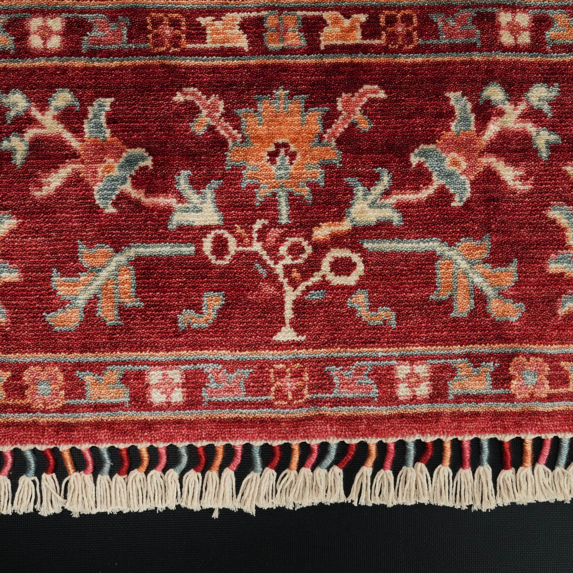 Zade Series Uşak Patterned Red Loom Woven Natural Carpet