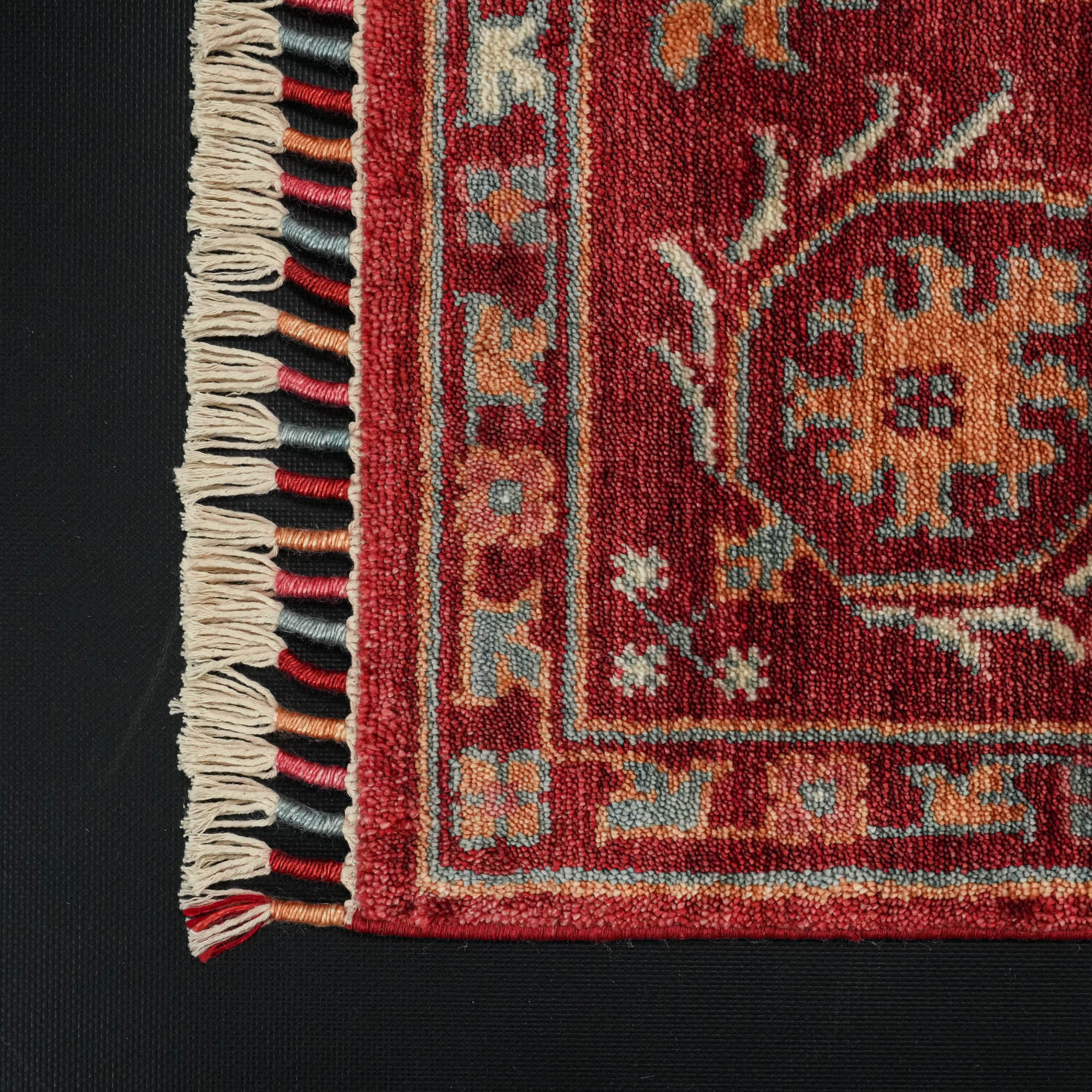 Zade Series Uşak Patterned Red Loom Woven Natural Carpet