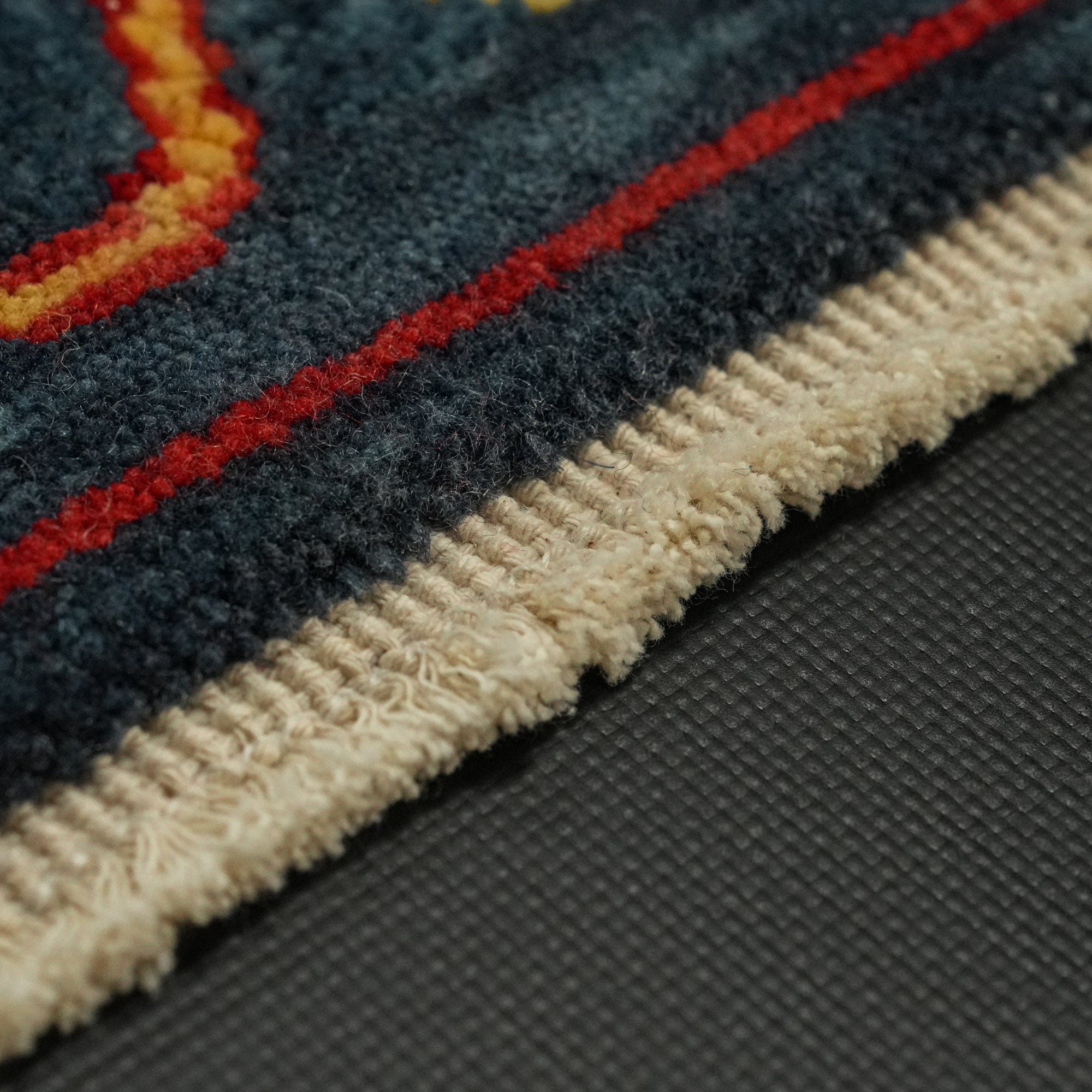 Zara Series Anatolian Patterned Navy Blue Wool Special Loom Carpet