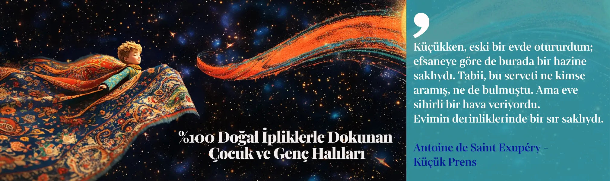 Doğal ipliklerle dokunan çocuk ve genç halıları