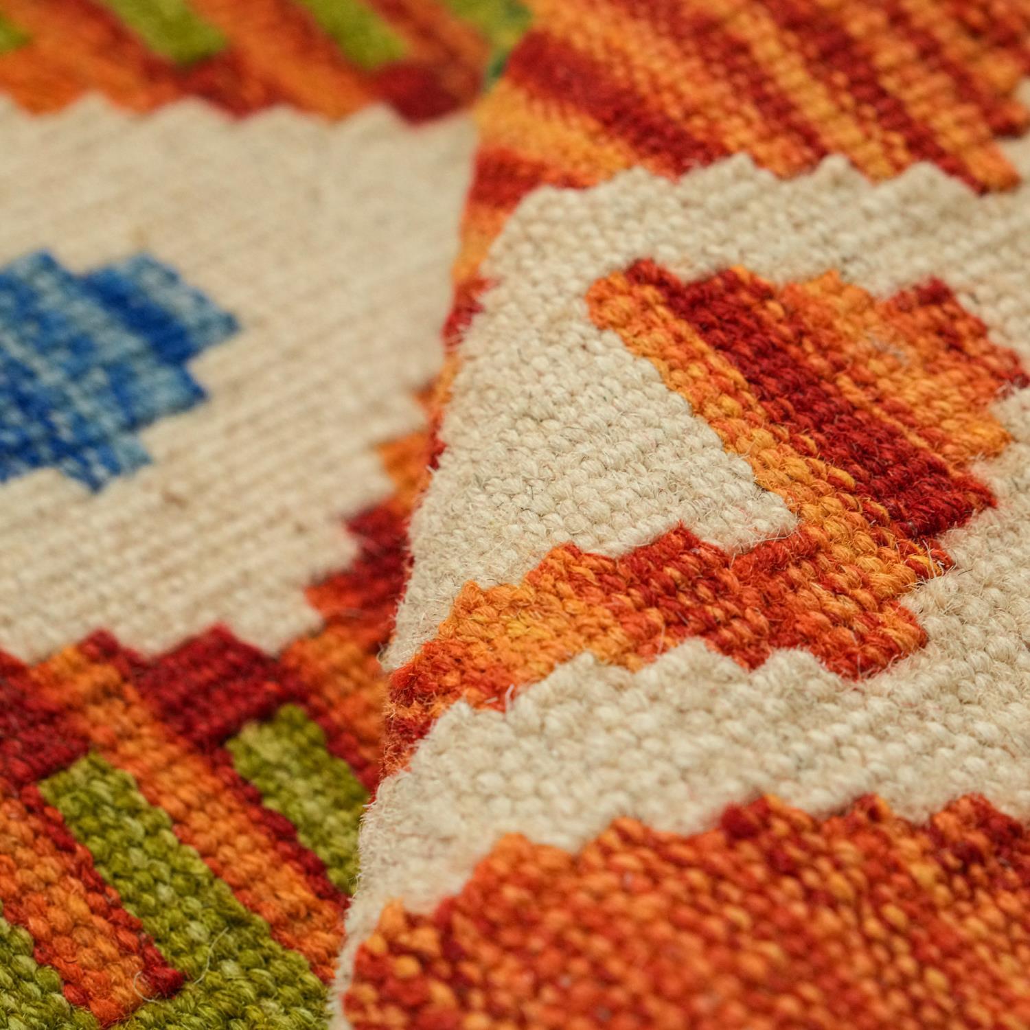 Hand Woven Colorful Anatolian Patterned Wool Rug